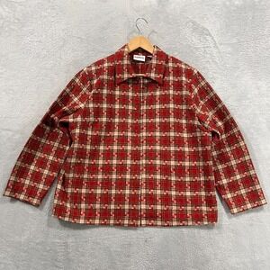 Vintage Bon Worth Jacket Women M Petite‎ Button Up Plaid Blazer Preppy